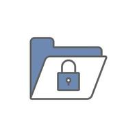 Lock folder icon illustration. icon related to developer. Two tone icon style. suitable for apps, websites, mobile apps. Simple vector design editable