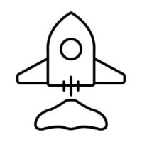 Rocket icon Illustration. suitable for start up icon. icon related to developer. Line icon style. suitable for apps, websites, mobile apps. Simple vector design editable