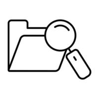 Search folder icon illustration. icon related to developer. Line icon style. suitable for apps, websites, mobile apps. Simple vector design editable