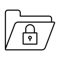 Lock folder icon illustration. icon related to developer. Line icon style. suitable for apps, websites, mobile apps. Simple vector design editable