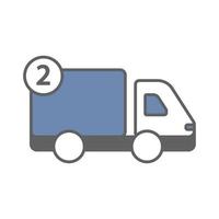 delivery truck icon illustration with number. suitable for tracking icon. icon related to logistic, delivery. Two tone icon style. Simple vector design editable