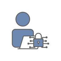 Programmer icon illustration lock cyber. icon related to developer. Two tone icon style. suitable for apps, websites, mobile apps. Simple vector design editable