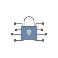 Padlock icon Illustration. suitable for cyber security icon. icon related to developer. Two tone icon style. suitable for apps, websites, mobile apps. Simple vector design editable
