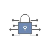 Padlock icon Illustration. suitable for cyber security icon. icon related to developer. Two tone icon style. suitable for apps, websites, mobile apps. Simple vector design editable