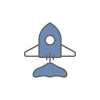 Rocket icon Illustration. suitable for start up icon. icon related to developer. Two tone icon style. suitable for apps, websites, mobile apps. Simple vector design editable
