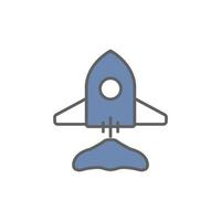 Rocket icon Illustration. suitable for start up icon. icon related to developer. Two tone icon style. suitable for apps, websites, mobile apps. Simple vector design editable