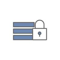 Big data lock icon illustration. Padlock, safety. icon related to developer. Two tone icon style. suitable for apps, websites, mobile apps. Simple vector design editable