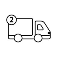 ilustración de icono de camión de reparto con número. adecuado para el icono de seguimiento. icono relacionado con logística, entrega. estilo de icono de línea. diseño vectorial simple editable vector