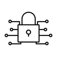 Padlock icon Illustration. suitable for cyber security icon. icon related to developer. Line icon style. suitable for apps, websites, mobile apps. Simple vector design editable