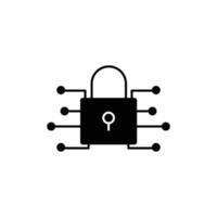 Padlock icon Illustration. suitable for cyber security icon. icon related to developer. Glyph icon style. suitable for apps, websites, mobile apps. Simple vector design editable