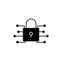 Padlock icon Illustration. suitable for cyber security icon. icon related to developer. Glyph icon style. suitable for apps, websites, mobile apps. Simple vector design editable