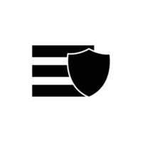 Big data security icon illustration. shield, safety. icon related to developer. Glyph icon style. suitable for apps, websites, mobile apps. Simple vector design editable