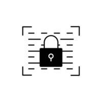 Programming lock icon illustration. Padlock, safety. icon related to developer. Glyph icon style. suitable for apps, websites, mobile apps. Simple vector design editable