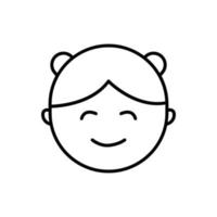cute girl icon illustration Chinese and japan. icon related to lunar new year. asian traditional. line icon style. Simple vector design editable