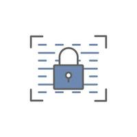 Programming lock icon illustration. Padlock, safety. icon related to developer. Two tone icon style. suitable for apps, websites, mobile apps. Simple vector design editable