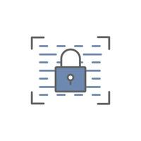 Programming lock icon illustration. Padlock, safety. icon related to developer. Two tone icon style. suitable for apps, websites, mobile apps. Simple vector design editable