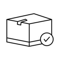 Cargo box icon illustration with check list. suitable for order delivery icon. icon related to logistic, delivery. Line icon style. Simple vector design editable