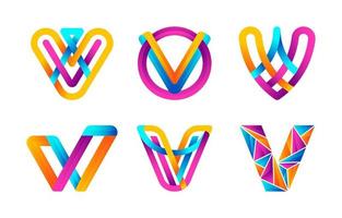 plantilla de logotipo de letra v abstracta vector