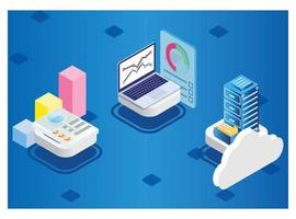 Modern Isometric Data Analysis Illustration, Web Banners, Suitable for Diagrams, Infographics, Book Illustration, Game Asset, And Other Graphic Related Assets vector