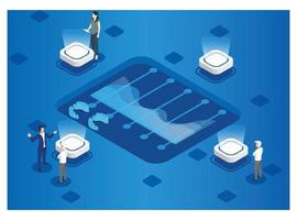 Modern Isometric Data Analysis Illustration, Web Banners, Suitable for Diagrams, Infographics, Book Illustration, Game Asset, And Other Graphic Related Assets vector