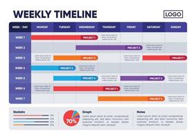 Weekly Business Timeline Template vector