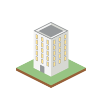 isometrisk flera våningar byggnad 3d universell landskap samling uppsättning png
