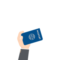 business man hand holding airplane passport png