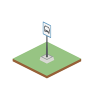 isometrisches bushaltezeichen 3d universeller landschaftssammlungssatz png