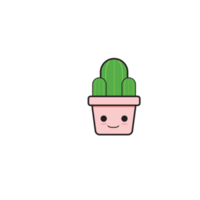 schattig esthetisch emoticon cactus plan verzameling png