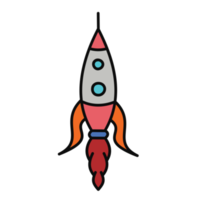 Aesthetic Cute Space Rocket Bullet Journal png