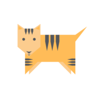 Cute Tiger animal kingdom mammal flat design png