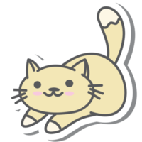 Aesthetic Cat Sticker Various Poses png