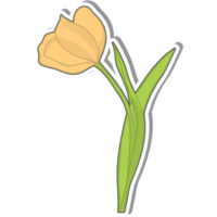 esthetisch schattig sticker geel tulp bloemen kogel logboek png