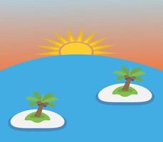 tropical island with trees vector