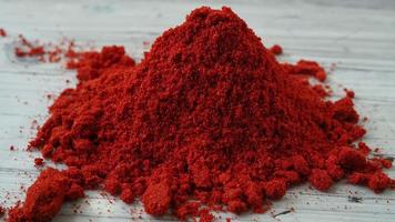Food spice pile of red ground paprika video
