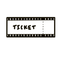 Ticket Movie Entertainment Relax Activity Date Hand drawn Organic Line Doodle png