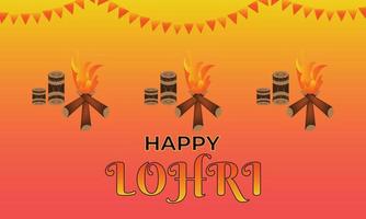 Editable free happy lohri vector template