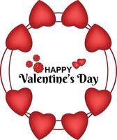 3D Happy Valentine's Day Heart Frame vector