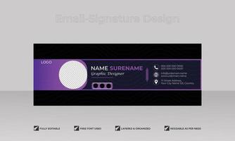 Minimal and modern email signature template design and personal email footer vector