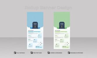 business agency stands roll up banner design template, editable banner vector template and advertisement roll up banner design