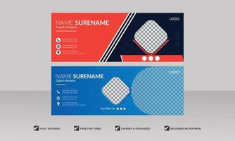 Corporate minimal email signature mail template or footer and personal Business cover design bundle vector