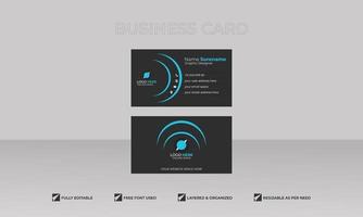 Futuristic double sided business card design, name card horizontal simple clean template vector design