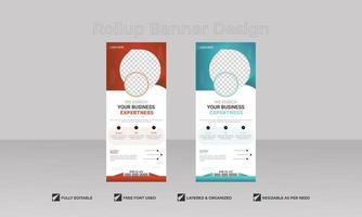 Business Roll Up Standee Design Banner Template, Vertical Signage, Display Poster Design vector