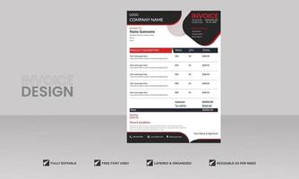 a4 business company black background minimal invoice vector design for your business, print ready template