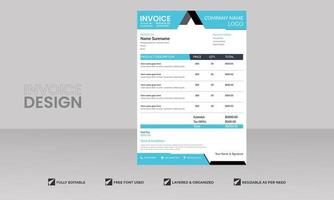 minimal Business invoice form template. Invoicing quotes, money bill, Tax form, payment receipt, price invoices and payment agreement design template vector