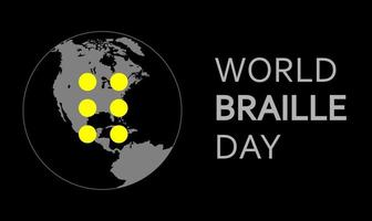 gráfico vectorial ilustrativo del día mundial del braille. cartel o logotipo para la celebración anual del día mundial del braille el 4 de enero vector