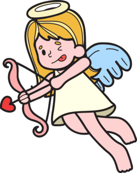 hand gezeichneter amor schießt eine pfeilillustration png