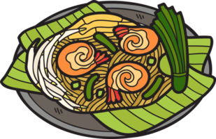 Hand Drawn Pad Thai or Thai food illustration png