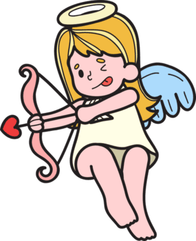 hand gezeichneter amor schießt eine pfeilillustration png