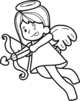 Hand Drawn Cupid is shooting an arrow illustration png